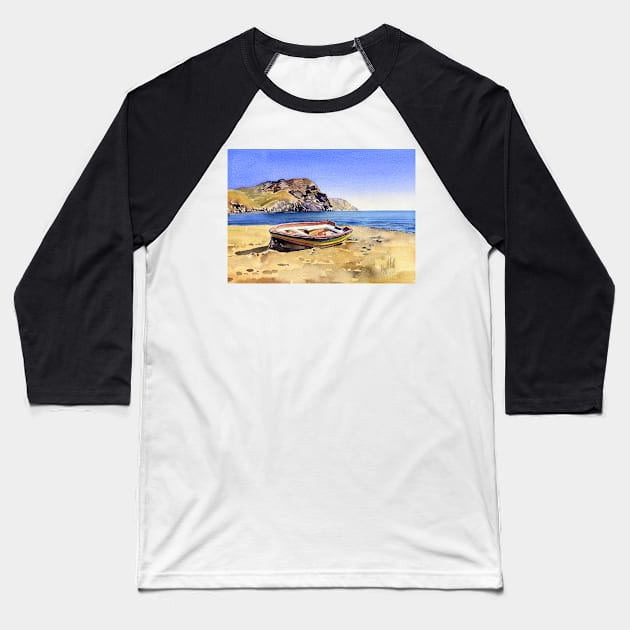 On The Shore, Las Negras Baseball T-Shirt by margaretmerry